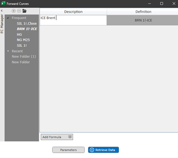 Forward Curve User Interface